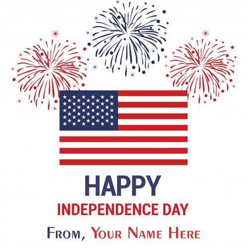 USA Independence Day Celebration Profile Photo With Name